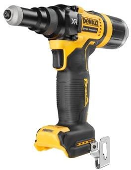 DEWALT 18 Volt Akku-Nietpistole (für Nietgröße 2,4 bis 4,8 mm, bürstenloser Motor, Zugmechanismus mit Kugelgewinde für gleichbleibende Leistung, Lieferung ohne Akku und Ladegerät), DCF403NT-XJ