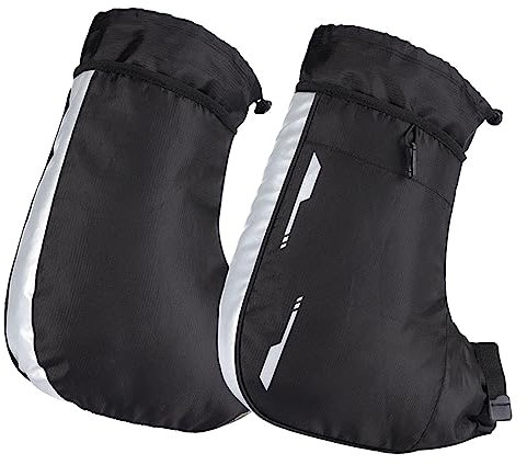 Lumiscent Fahrradgriffhandschuhe, PU-Handhandschuh mit Baumwolltuch, wasserdichte Handwärmerhandschuhe für Fahrräder, Fahrradhandschuhe für kaltes Wetter, Fahrradlenkerabdeckung für kaltes Wetter