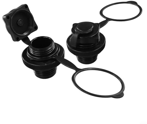 Besttoolifes Lot de 2 bouchons de buse de valve d'air pour bateau gonflable, kayak, radeau et matelas gonflable – Adaptateur de rechange en PVC avec filetage de vis pour un gonflage étanche