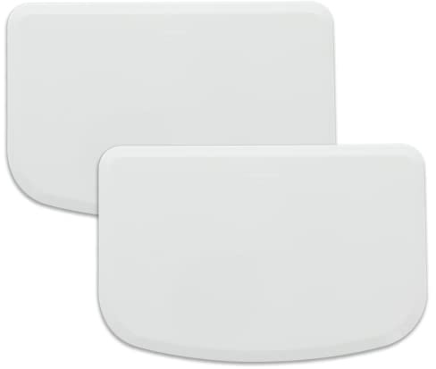 Plastic Bench Scraper for Baking - 2 White Bowl Scraper - Flexible Food Safe Dough Scraper Multipurpose Good Grip Curved and Flat Edge Dough Cutter - Essential Pan Scraper for Kitchen Use - RamPro