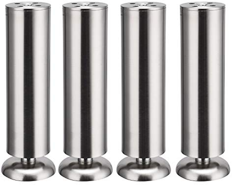 Qrity 4PCS 250mm Möbelfüße Edelstahl DIY Möbel Beine Moderne Möbel Füße Sofa Tisch Schrank Beine mit Gummischutz