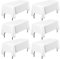 Pesonlook Lot de 6 nappes en Polyester Blanches résistantes aux Taches et aux Plis pour Tables rectangulaires de 1,8 m - 153 x 260 cm - pour Table de Mariage, Banquet, fête