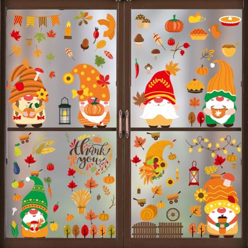 Fönsterklistermärken, 9 ark fönsterklistermärken, höstdekor, thanksgiving, fönster, lönnlöv, maronklistermärken, vår, för fönsterbilder, barnrum, dekoration