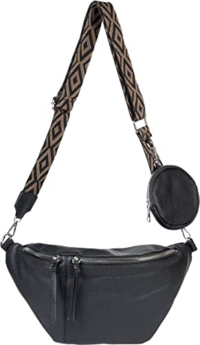 styleBREAKER Juego de 3 bolsas de hombro con diseño de media luna, para mujer, Negro , talla única