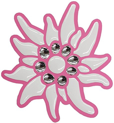 carstyling XXL 3D-Chrome-Sticker Edelweiß 70 x 65 mm weiß/Silber