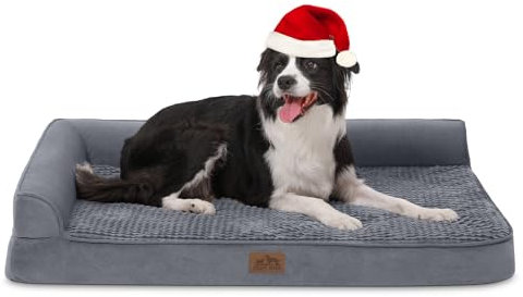COZY KISS Orthopedic Dog Bed for Extra Large Dogs, L Shaped XL 42x30 inch