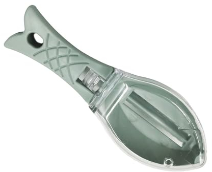 Tyenaza Fish Scaler, Fish Scales Remover, Plastic Practical Easy To Use Fast Fish Scale Remover Peeler Scraper Tool with Lid for Home Kitchen