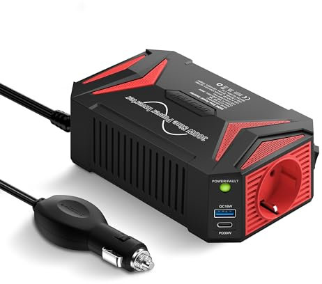 Reiner Sinus wechselrichter 12v auf 230v/BESTEK 300W stromwandler 12 auf 230/steckdose Auto Adapter/Auto wechselrichter,Inverter,inkl. Kfz Zigarettenanzünder Stecker