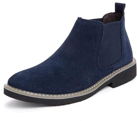 FLIOZY Botas Chelsea para hombre y mujer con altura elevadora - 6 cm Tacón invisible, botines de ante deslizantes, cómodos y elegantes zapatos para el ocio y la oficina, azul, 45 EU
