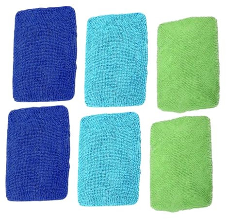 JECOMPRIS 6pcs Microfiber Cleaning Cloths for Windshield Auto Rearview Mirror Kitchen Dish Glass Cleaner Reusable Washable Easy to Clean