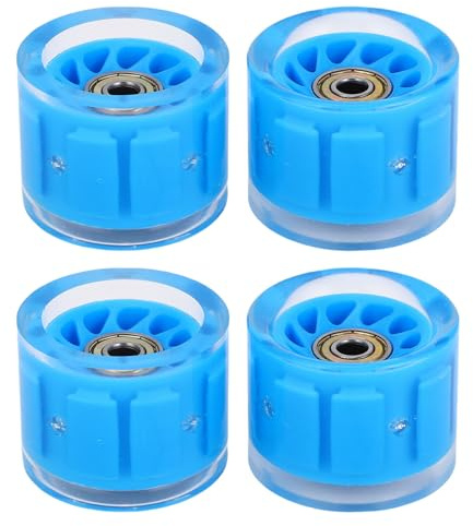 KKPLZZ Roues Longboard PU 55x45mm PU avec Frottement et Roulements de Noyau Magnétique, Couleurs Vives à Rebond Haut (Bleu)
