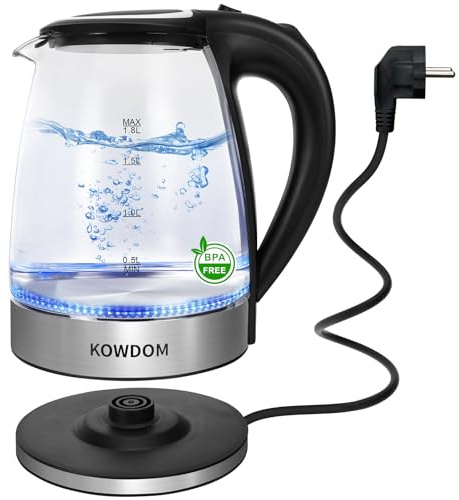 Bouilloire Électrique 1,8 L 2200W - Rapide Chauffe, Arrêt Automatique & Sécurité Marche à Sec, Sans BPA - Idéale pour Thé, Café, Petit-déjeuner