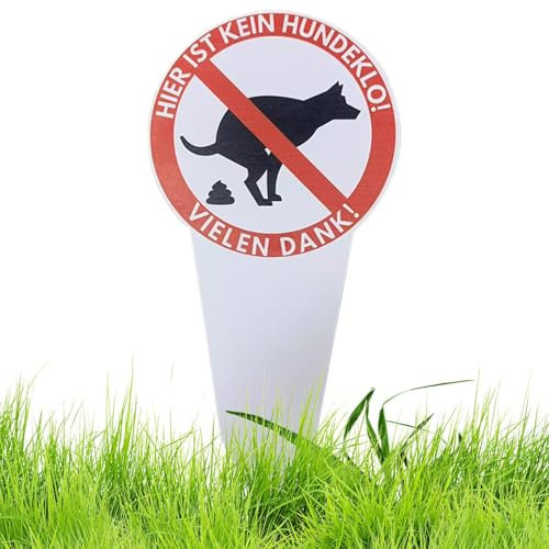 Vhjlfig Carteles De Prohibido Hacer Caca Perros Para Jardín,Señal Impermeable Evitar Excrementos Caninos - Postes Estables Con Advertencia Divertida Para Mascotas Y Vecinos, Decoración Para Césped Y