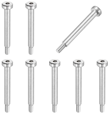 sourcing map 8 bulloni a spalla in acciaio inossidabile 304 5 mm diametro spalla 35 mm lunghezza spalla M4 x 0,7 filettatura esagonale bulloni a spalla per industrie di macchine per stampaggio a
