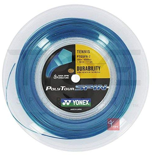 YONEX Poly Tour Spin Tennissaite, 200 m Spule – 17/1,20 mm