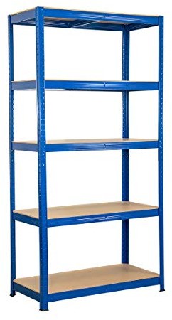 SCHMIDT security tools Schwerlastregal – Lagerregal 180x90x45 cm, 5 Ebenen Metall Steckregal für Keller, Garage und Industrie – Lastenregal mit 275 kg pro Boden, Gesamtbelastbarkeit 1375 kg