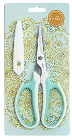 Beaditive Mehrzweck-Bastelschere – Bastelschere mit hoher Hebelwirkung und scharfen Klingen aus Karbonstahl – Ergonomische Nähschere für schwere Projekte – Sicheres Büro, Sammelalbum, Lederschere