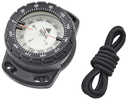Boussole De Plongée Lumineuse Étanche Scuba Compas Navigation Sous-Marine avec Vision Nocturne - Bungee Noir
