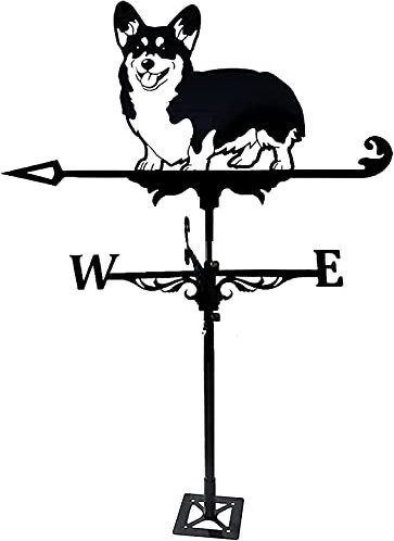 Wetterhahn fürs Dach Wetterhahn Metall Weathervane for Dach Kreative Hundewetter Vanes for Outdoor Gärten Noir Bügeln Kunst Wettervorrichtung for Häuser Patio Rawns Garten