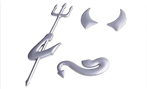 Uposao 3D djävul bil emblem dekal märke klistermärke kit bil bil emblem dekal dekoration vattentät silver