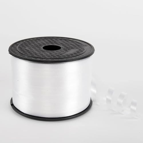 Weiß Geschenkband, Ballonband Spule Weiß Kräuselband,Curling Ribbon,Ringelband Rolle Weiß (5mm/100yard)