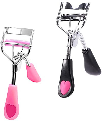 2 Pcs Eyelash Comb Curlers with Built-in Comb Lash Curlers Stainless Steel Eye Lashes Curlers for Eyelash Girls(Random Color)