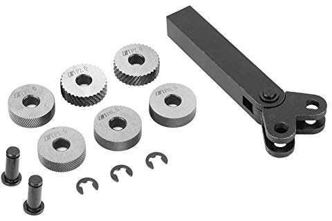 Rändelwerkzeug, 7-Teiliges Rändelwerkzeug Aus Stahl 0,5/1/2 Mm Diagonales Doppelrad Linearer Rändelsatz Drehmaschine für die Verarbeitung von Mustern für Drehmaschinen