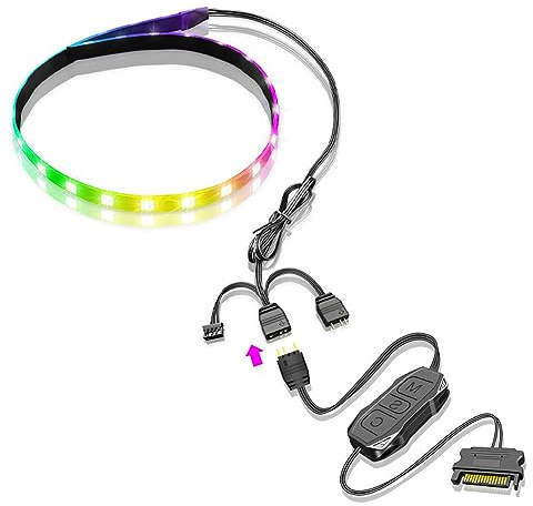 Luce LED per PC, 15,7 Pollici 365 Striscia Luminosa Colori Personalizzabili Barra Lampada 5V ARGB Aura SYNC, Custodia Magnetica per la Decorazione del Telaio del Computer