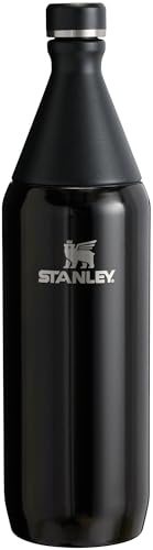Stanley All Day Slim Bottle 34 oz | Twist On Lid with Leakproof Seal | Slim Design for Travel & Gym | Insulated Stainless Steel | BPA-Free | Black