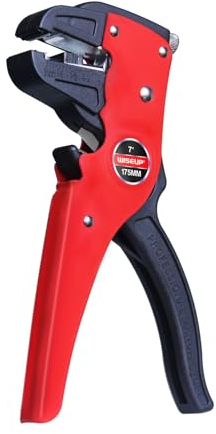 WISEUP Pelacables y cortador automático de cables, alicates de punta de águila (7 pulgadas), cortador de pelacables 2 en 1 para cables eléctricos, herramienta de reparación electrónica y automotriz