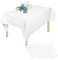 (4 Piezas) Mantel desechable, mantel blanco mesa rectangular impermeable para mesa de 137 x 274 cm, Aplicable a manteles desechables para mesas de fiesta, boda, cumpleaños infantil, Navidad.