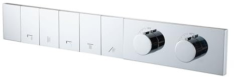 YYBAO Mischbatterie Dusche Thermostat Unterputz, Mischventil Thermostat 5 Wege Umschaltventil Dusche Messing Duschumstellventil für Regendusche, Alle Funktionen Sind Gleichzeitig Nutzbar(Chrome)