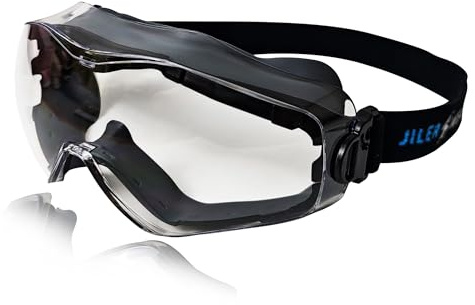 JILERWEAR Grinding Face Shields with Anti-Fog &Scratch-Resistant Coating-ANSI Z87.1 Certified Full Face Protection for Work (Goggles Black)