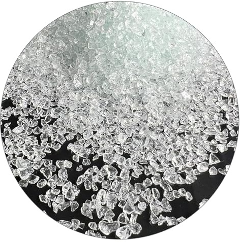 100g Clear 2-4mm Crushed Glass with Green Undertones when Stacked Broken Granules Gravel Chunks Stones Vase Filler Garden Plants Resin Decorative Chippings Arts & Crafts Floristry Jewellery Making