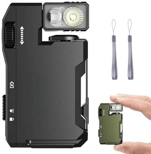 YOURNAME G5 Rechargeable EDC Flashlight, 3 Modes 400 Lumens Dual Light Sources Mini Flashlight, Portable Handheld Pocket Flashlights, Magnetic Flashlight for Home Camping Emergency(Black)