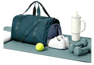 HYC00 Borsone Palestra Uomo Donna Borsone Sportivo, Leggera Borsa da Palestra con Tasca Bagnata e Scomparto per Scarpe Borsones da Viaggio Impermeabile Duffel Bag Weekend Nuoto Yoga,Blu Pavone