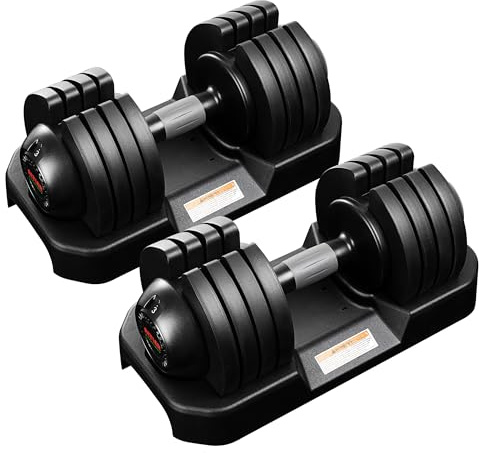 ALTLER 52LBS Pair Adjustable Dumbbells Set Premium Rubber Coated Dumbbell Set with Secure Locking Mechanism for Safe & Customizable Strength Training