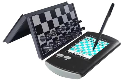 Tablero de ajedrez electrónico de mano, juego de computadora de ajedrez táctil con pantalla LCD grande, juego de ajedrez AI para adultos y niños, aprender y viajar