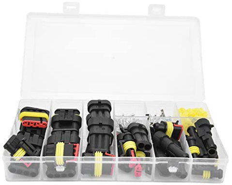 Kit connettori cavi, terminali elettrici automobilistici, connettori maschio femmina da 192 pezzi con tappi in silicone, set connettori candele per auto per motociclette camion