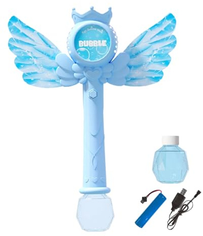 Kids Soap Bubble Wand Cute Rechargeable Equipment | LED Bubble Blowing Machine For Boys and Girls 3-8 Years Games Garden Party Fancy Dress Travel