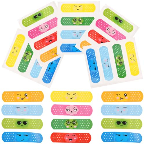 TIDTALEO Apósitos Cicatrizantes Infantiles 40 Tiras Adhesivas Elásticas y Portátiles, Impermeables y Transpirables, Dibujos Animados para Uso en Manos y Dedos