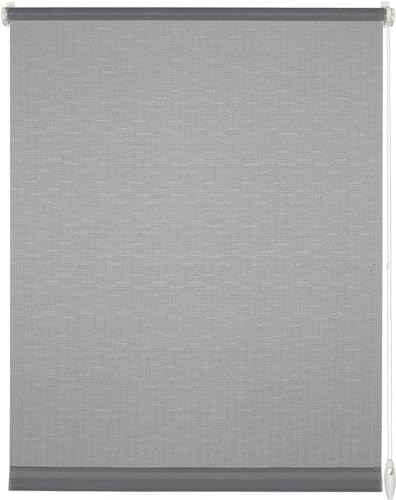 GARDINIA Rollo ohne Bohren, Zum Kleben oder Klemmen, Blickdicht, Sichtschutz, Blendschutz, Inkl. Montage-Teile, EASYFIX, Hellgrau, 75 x 150 cm (BxH)