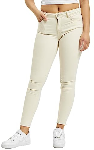 ONLY Damen Skinny Fit Ankle Jeans Stretch Denim Hose Fransen am Saum ONLBLUSH Cropped Röhrenjeans