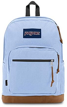 JANSPORT Right Pack Backpack - School, Travel, Work, or Laptop Bookbag with Suede Leather Bottom with Water Bottle Pocket, Hydrangea, One size
