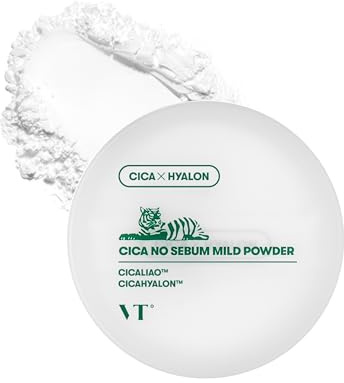 VT COSMETICS Cica No-Sebum Mild Powder, 5g / 0.17 oz, Oil-Control Face Powder for Oily & Sensitive Skin