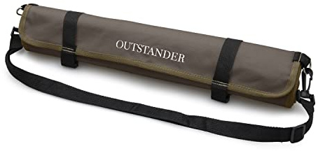 OUTSTANDER - Bolsa para Cuchillos de Chef,11 Ranuras, Lona Encerada de Alta Resistencia de 16 OZ para Acampar, Herramienta de Almacenamiento para Equipo de Chef, Viene con Correa para el Hombro,Marrón