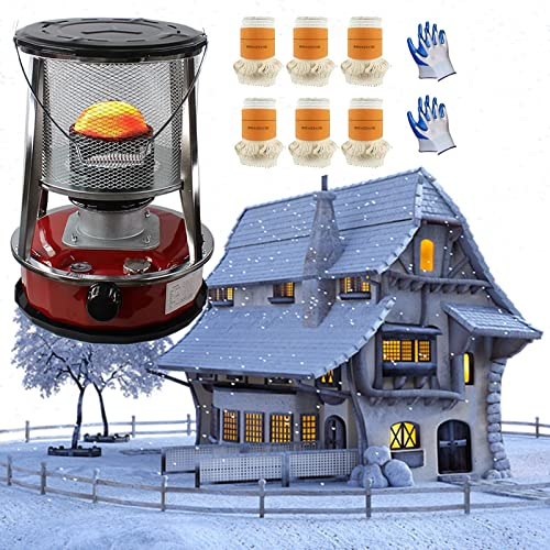 Samnuerly Heizofen for Indoor Tragbare Kerosinheizung Campingkocher Effiziente Kerosinölheizung Outdoor Ohne Strom Heizungen 6 Dochte (Size : 4.6L/Red) (4.6L/Red)