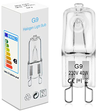 BROTOU 4er Pack G9 Halogenlampen, G9 Halogen Leuchtmittel 40W 230V 2800K Dimmbare Halogen Glühbirnen für Backofenlampe Mikrowellen Herd Deckenleuchten