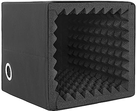 IBVIVIC Boîte d'enregistrement Vocal Portable, Bouclier d'isolation pour Microphone avec Mousse d'absorption Sonore Très Dense, Filtre D'atténuation du Son pour L'enregistrement Sonore (Petit)