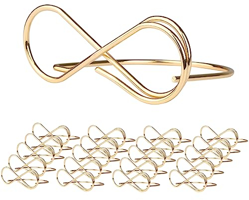 20 Stück Gold Metall Hochzeit Tischkartenhalter, Sitzetiketten Tischkartenclips Kartenhalter, menükartenhalter für Tischdekoration, Hochzeit Party und Geburtstag